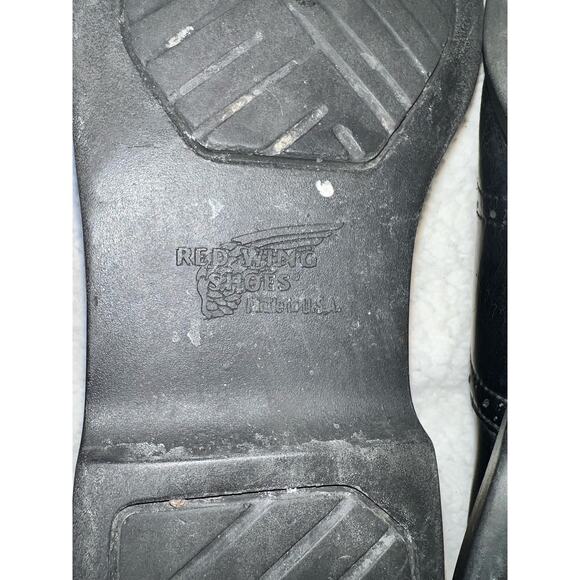 Vintage Red Wing Black Leather Wingtip Brogues Shoe -  Size 8.5 - Picture 11 of 12